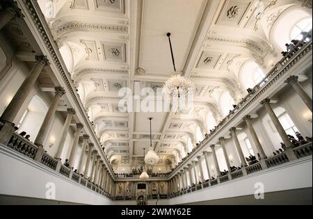La salle d'équitation d'hiver à l'école d'équitation espagnole. Vienne, Autriche Banque D'Images