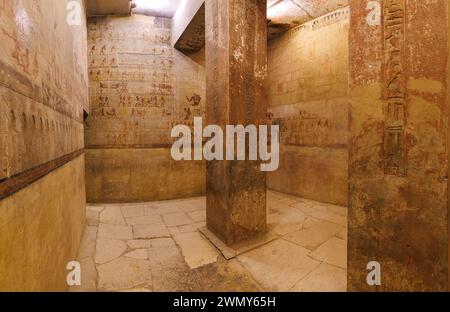 Egypte, le Caire, Saqqara, Memphis et sa nécropole, les champs pyramidaux de Gizeh à Dahchour inscrits au patrimoine mondial de l'UNESCO, tombeau de Ty Banque D'Images