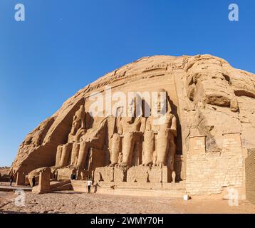 Egypte, Abu Simbel, monuments nubiens D'Abu Simbel à Philae classés au patrimoine mondial de l'UNESCO, temple Ramsès II Banque D'Images