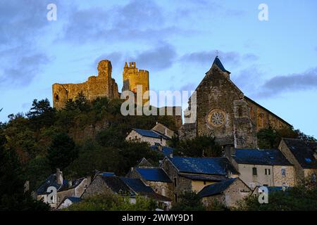 France, Aveyron, Najac, labellisé l'un des plus beaux villages de France, château, 13 ème. siècle Banque D'Images