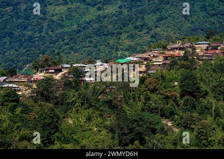 Inde, Arunachal Pradesh, village Lazu, tribu nocte Banque D'Images