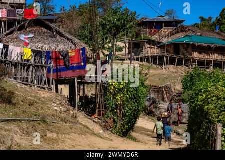 Inde, Arunachal Pradesh, village Lazu, tribu nocte Banque D'Images