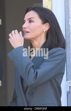 Madrid. Espagne. 20240228, le roi Felipe VI d'Espagne, la reine Letizia d'Espagne assiste à un déjeuner en l'honneur du président du Paraguay et de sa femme au Palais Zarzuela le 28 février 2024 à Madrid, Espagne Banque D'Images