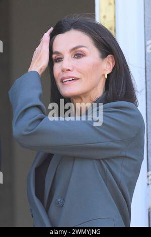 Madrid. Espagne. 20240228, le roi Felipe VI d'Espagne, la reine Letizia d'Espagne assiste à un déjeuner en l'honneur du président du Paraguay et de sa femme au Palais Zarzuela le 28 février 2024 à Madrid, Espagne Banque D'Images