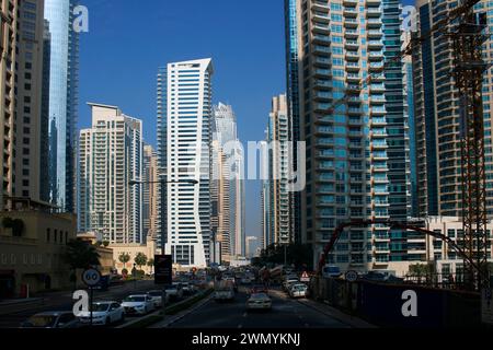 Impressionen : Blick auf die Skyline von 'Marina City', Hochhaeuser, Dubaï Banque D'Images