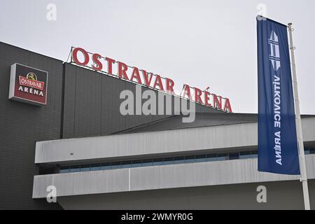 Ostrava, République tchèque. 28 février 2024. Ostravar Arena, Ostrava, République tchèque, 28 février 2024. Le Championnat du monde de hockey sur glace sera accueilli par Prague (O2 Arena) et Ostrava (Ostravar Arena) du 10 au 26 mai 2024. Crédit : Jaroslav Ozana/CTK photo/Alamy Live News Banque D'Images