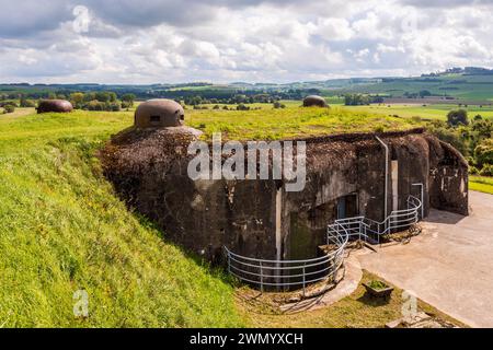 Bloc de combat 1 de l'ouvrage de la Ferté à Villy, France, partie de la ligne Maginot construite par la France le long de la frontière belge dans les années 30 Banque D'Images