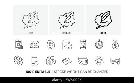 Icônes de ligne d'impôt sommeil, Stratégie et épargne. Pour l'application Web, impression. Icônes de ligne. Vecteur Illustration de Vecteur