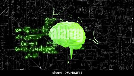 Image du cerveau humain et traitement des données mathématiques Banque D'Images