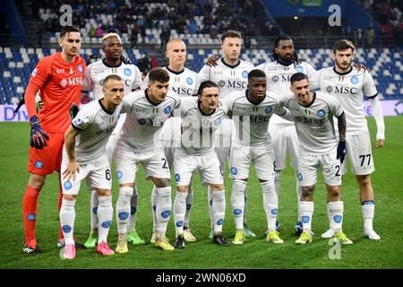 Reggio Emilia, Italie. 28 février 2024. Foto Massimo Paolone/LaPresse 28 Febbraio 2024 - Reggio Emilia, Italia - sport, calcio - Sassuolo vs Napoli - Campionato Italiano di calcio Serie A TIM 2023/2024 - Stadio Mapei citt&#xe0 ; del Tricolore. Nella foto : formazione Napoli 28 février 2024 Reggio Emilia, Italie - sport, calcio - Sassuolo vs Napoli - Championnat Italien de Serie A Football 2023/2024 - stade Mapei. Sur la photo : Napoli team crédit : LaPresse/Alamy Live News Banque D'Images