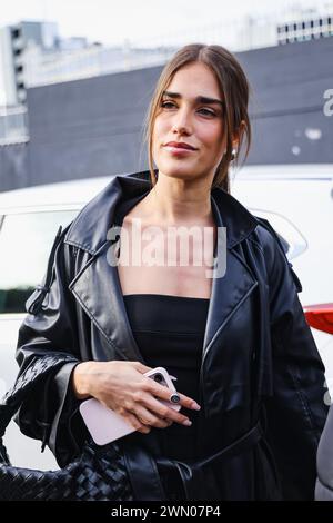 Milan, Italie. 28 février 2024. Milan, Milan, observations de célébrités - Clara à Milan. Sur la photo : Clara arrive aux studios RTL crédit : Independent photo Agency/Alamy Live News Banque D'Images