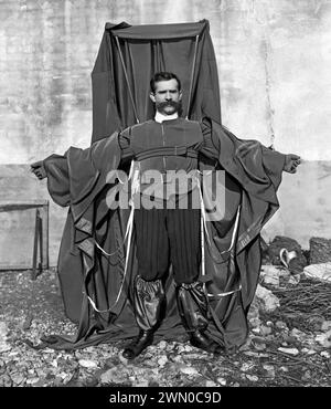 Franz Reichelt. Portrait du pionnier français du parachute, Franz Karl Reichelt (1878-1912), avant 1912 Banque D'Images