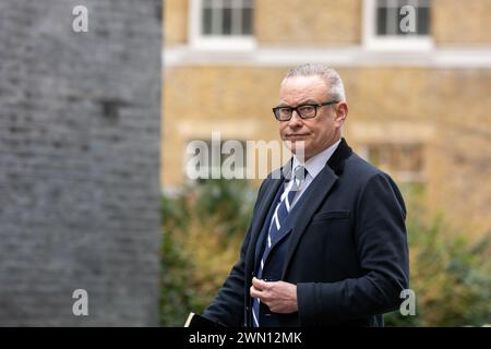 Londres, Royaume-Uni. 28 février 2024. Des dirigeants d'entreprises INFORMATIQUES visitent 10 Downing Street London UK Adrian McDonald, Président EMEA (Europe, moyen-Orient et Afrique), Dell technologies crédit : Ian Davidson/Alamy Live News Banque D'Images