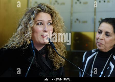 Madrid, Espagne. 28 février 2024. Estrella Morente lors de la cérémonie de léguation du Fonds commémoratif Enrique Morente à l'Institut Cervantes, le 28 février 2024 à Madrid, Espagne. (Photo par Oscar Gonzalez/Sipa USA) (photo par Oscar Gonzalez/Sipa USA) crédit : Sipa USA/Alamy Live News Banque D'Images