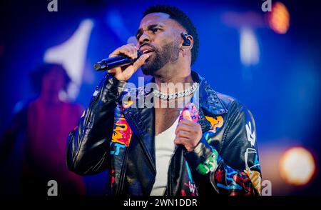 ROTTERDAM - Jason Derulo lors d'un concert à Ahoy. En raison du grand intérêt, le spectacle de la chanteuse américaine a été déplacé de la RTM Stage à Rotterdam Ahoy à la plus grande salle Arena. ANP MARCO DE SWART pays-bas Out - belgique Out Banque D'Images