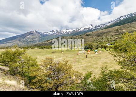 Vues depuis le circuit 'O' dans le parc national Torres Del Paine dans le sud de la Patagonie, Chili, Amérique du Sud. Banque D'Images