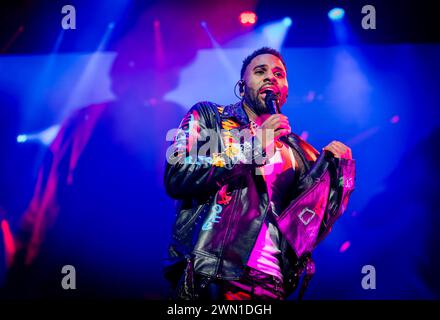 ROTTERDAM - Jason Derulo lors d'un concert à Ahoy. En raison du grand intérêt, le spectacle de la chanteuse américaine a été déplacé de la RTM Stage à Rotterdam Ahoy à la plus grande salle Arena. ANP MARCO DE SWART pays-bas Out - belgique Out Banque D'Images