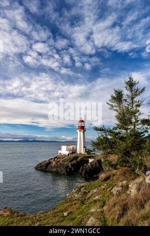 Phare de Sheringham point - Shirley, Île de Vancouver, Colombie-Britannique, Canada Banque D'Images