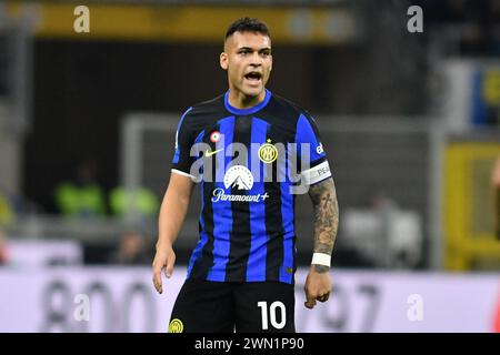 Milan, Italie. 28 février 2024. Inter Lautaro Martinez pendant le match de football italien Serie A Inter-Atalanta le stade Giuseppe Meazza à Milan, Italie, le 28 février 2024 crédit : Agence photo indépendante/Alamy Live News Banque D'Images