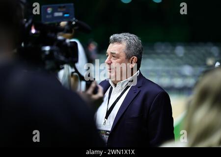 Pascal DONNADIEU (entraîneur de Nanterre) lors du match de basket Betclic Elite entre Nanterre 92 et AS Monaco basket le 28 février 2024 au Paris la Défense Arena de Nanterre Banque D'Images