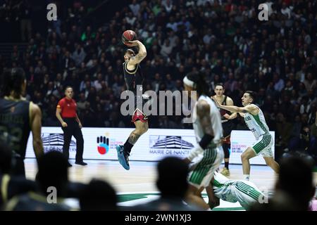 Mike JAMES 55 (Monaco) lors du match de basket Betclic Elite entre Nanterre 92 et AS Monaco basket le 28 février 2024 au Paris la Defense Arena de Nanterre Banque D'Images