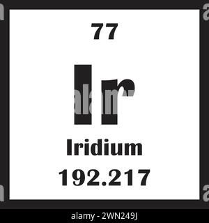 Conception d'illustration vectorielle d'icône d'élément chimique d'iridium Illustration de Vecteur