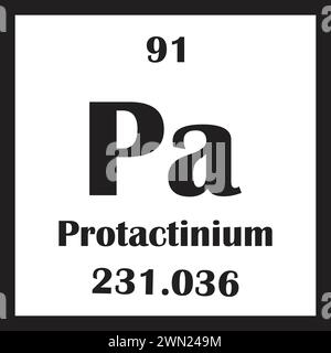 Conception d'illustration vectorielle d'icône d'élément chimique de protactinium Illustration de Vecteur