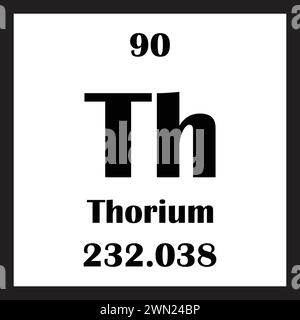 Conception d'illustration vectorielle d'icône d'élément chimique de thorium Illustration de Vecteur