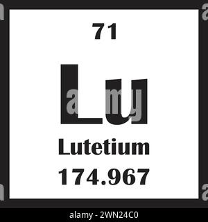 Design d'illustration vectorielle d'icône d'élément chimique de lutétium Illustration de Vecteur
