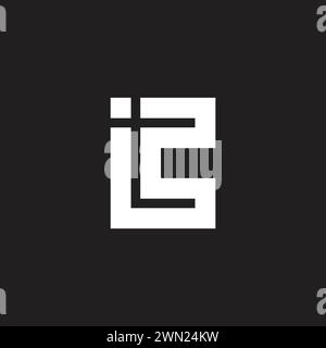 vecteur de logo géométrique linéaire de rayures ic lettre Illustration de Vecteur