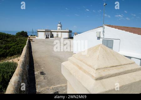 Phare de Cap blanc, Llucmajor, Majorque, Iles Baléares, Espagne Banque D'Images