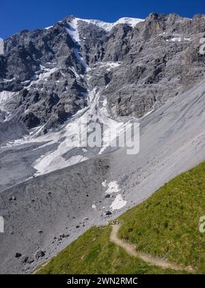 Les Alpes d'Ortler près de Sulden Tyrol du Sud, Italie par une journée ensoleillée en été Stilfs Italie Banque D'Images