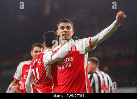 24 février 2024 - Arsenal v Newcastle United- premier League - Emirates Stadium. Kai Havertz célèbre son objectif. Image : Mark pain / Alamy Banque D'Images