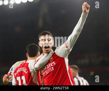 24 février 2024 - Arsenal v Newcastle United- premier League - Emirates Stadium. Kai Havertz célèbre son objectif. Image : Mark pain / Alamy Banque D'Images