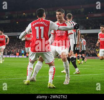 24 février 2024 - Arsenal v Newcastle United- premier League - Emirates Stadium. Kai Havertz célèbre son objectif. Image : Mark pain / Alamy Banque D'Images