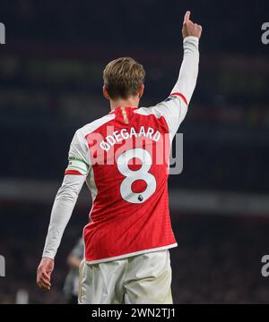 24 février 2024 - Arsenal v Newcastle United- premier League - Emirates Stadium Martin Odegaard d'Arsenal en action contre Newcastle United. Banque D'Images