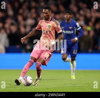 Londres, Royaume-Uni. 28 février 2024. Jaidon Anthony de Leeds United lors du match de FA Cup à Stamford Bridge, Londres. Le crédit photo devrait se lire comme suit : David Klein/Sportimage crédit : Sportimage Ltd/Alamy Live News Banque D'Images