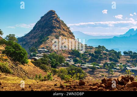 Panorama incroyable du Parc National des montagnes du Simien en Ethiopie, Afrique paysage africain époustouflant de l'Ethiopie *** Atemberaubendes Panorama des Banque D'Images