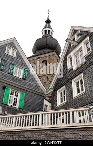 Bergisches Haus style, maisons Berg à Lennep, Remscheid, Bergisches Land, région de la Ruhr, Rhénanie du Nord-Westphalie, Allemagne, Europe Banque D'Images