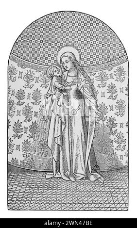 La Nativité de la Bienheureuse Vierge Marie, tirée du Missal de Vienne : gravure de vies des Saints par le révérend Sabin Baring-Gould, publié en 1898 Banque D'Images