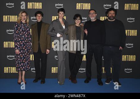 Le Cast lors du Photocall du film ANTONIA, 29 février 2024 au Cinéma Barberini, Rome, Italie Banque D'Images