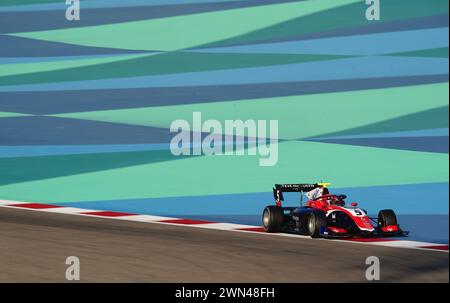 Sami Meguetounif de Trident lors des qualifications de formule 3 sur le circuit international de Bahreïn, Sakhir. Date de la photo : jeudi 29 février 2024. Banque D'Images