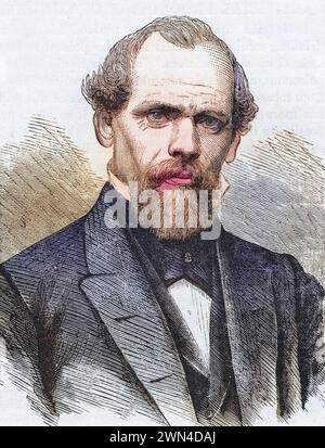John Augustus Roebling 1806-1869 Amerikanischer Bauingenieur. Pont suspendu de Brooklyn : auch Pittsburgh, Niagara Falls und Cincinnati Bridge / John Banque D'Images
