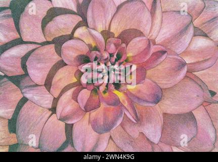 Abstrait, psychédélique, photo illustration collage fond de couleurs vibrantes et motif floral de conception. Banque D'Images