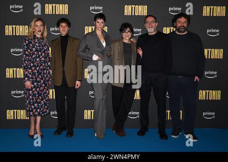 Rome, Italie. 26 février 2024. Le casting pose lors de la photocall du film ''ANTONIA'' au Cinema Barberini à Rome, Italie, le 29 février 2024. (Photo de Domenico Cippitelli/NurPhoto) crédit : NurPhoto SRL/Alamy Live News Banque D'Images
