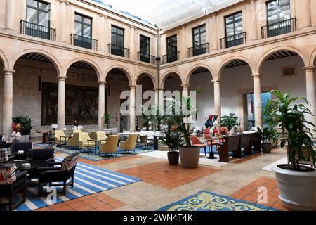 Palacio Ducal, style herrérien 17ème siècle. Cour. Lerma, Burgos, Castilla y Leon, Espagne. Banque D'Images