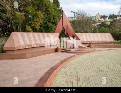 Hosta, Russie - 13 février 2023 : Mémorial aux héros de Khostin morts pendant la Grande Guerre patriotique, Sotchi, district de Khosta Banque D'Images