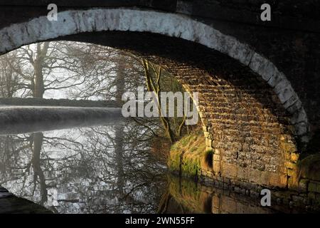 Newton Bridge (no 164) sur le canal Leeds-Liverpool près de Bank Newton, Gargrave, North Yorkshire. Banque D'Images