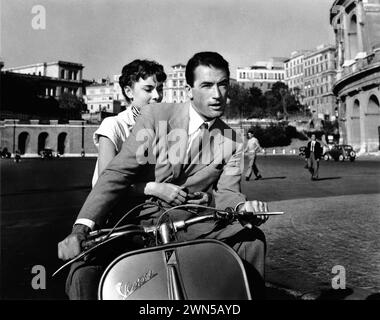 Vacances romaines Gregory Peck et Audrey Hepburn Banque D'Images