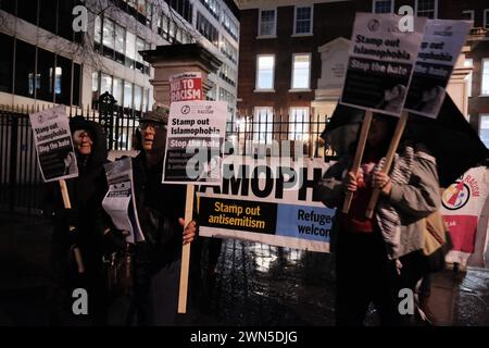 Londres, Royaume-Uni. 29 février 2024. Manifestation contre l'islamophobie au siège conservateur à Londres crédit : Joao Daniel Pereira/Alamy Live News Banque D'Images